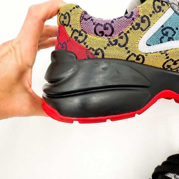 Gucci GG Canvas Rhyton Sneakers Trainers Multicolor EU 39 US 9 Chunky Sole - Picture 9 of 12